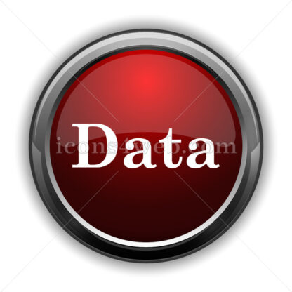 Data icon. Red glossy web icon with shadow - Icons for website