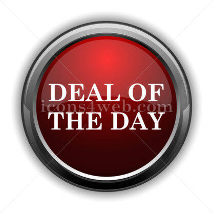 Deal of the day icon. Red glossy web icon with shadow - Website icons