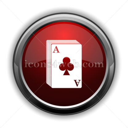 Deck of cards icon. Red glossy web icon with shadow - Icons for website