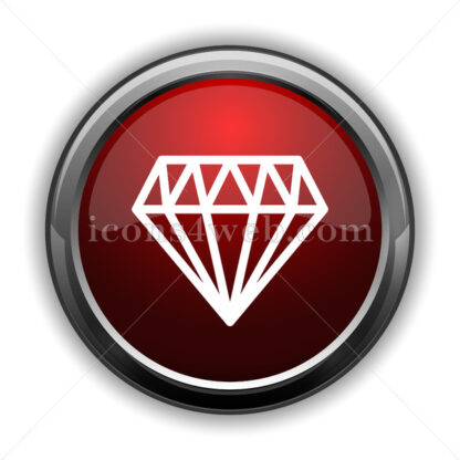 Diamond icon. Red glossy web icon with shadow - Icons for website