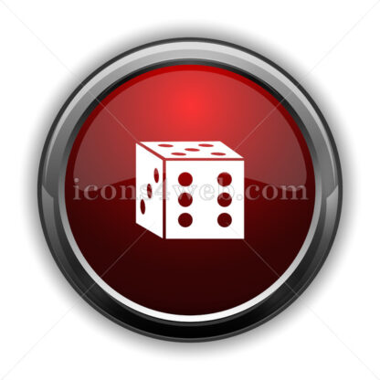 Dice icon. Red glossy web icon with shadow - Icons for website