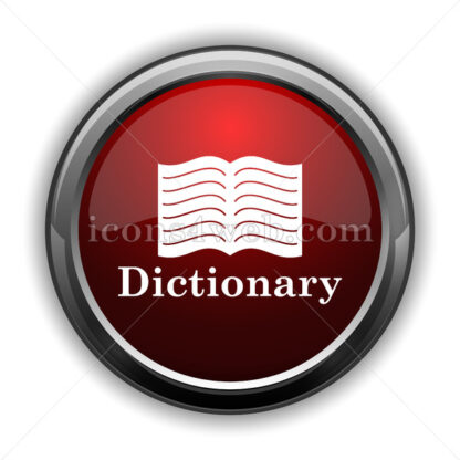 Dictionary icon. Red glossy web icon with shadow - Icons for website