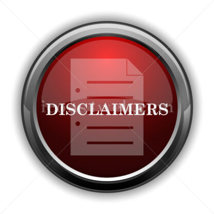 Disclaimers icon. Red glossy web icon with shadow - Icons for website
