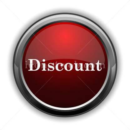 Discount icon. Red glossy web icon with shadow - Icons for website