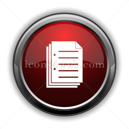 Document icon. Red glossy web icon with shadow - Icons for website