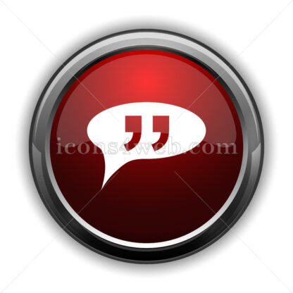 Double quotes icon. Red glossy web icon with shadow - Icons for website