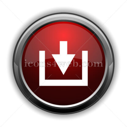 Download sign icon. Red glossy web icon with shadow - Website icons