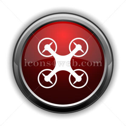Drone icon. Red glossy web icon with shadow - Icons for website