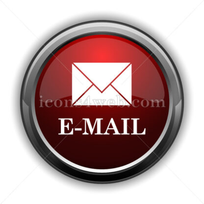 E-mail icon. Red glossy web icon with shadow - Icons for website