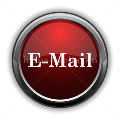 E-mail text icon. Red glossy web icon with shadow - Icons for website