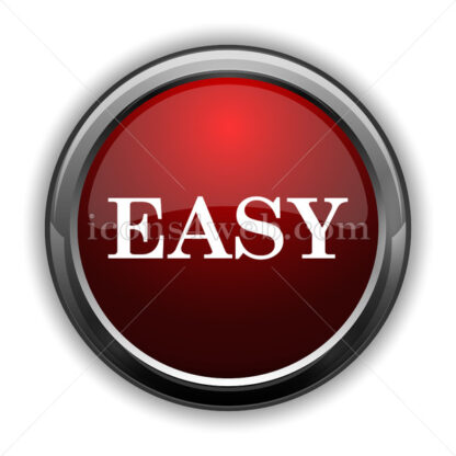 Easy icon. Red glossy web icon with shadow - Icons for website