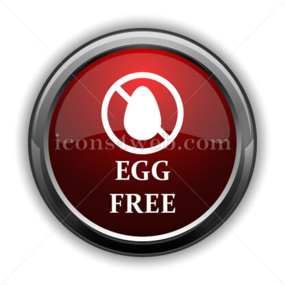 Egg free icon. Red glossy web icon with shadow - Icons for website