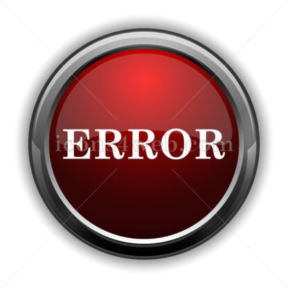 Error icon. Red glossy web icon with shadow - Icons for website