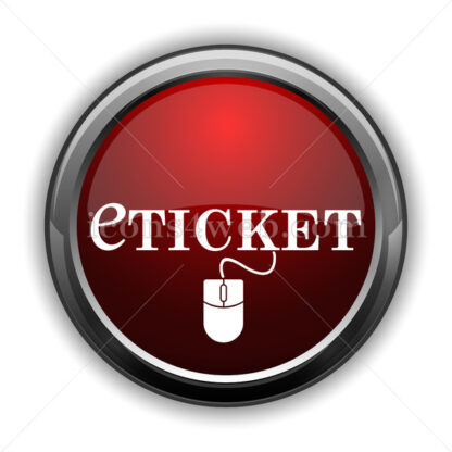 Eticket icon. Red glossy web icon with shadow - Website icons