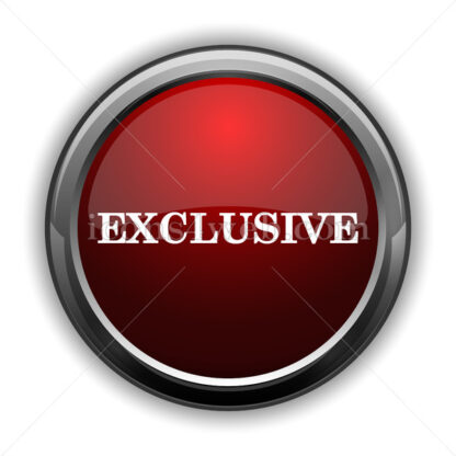 Exclusive icon. Red glossy web icon with shadow - Icons for website