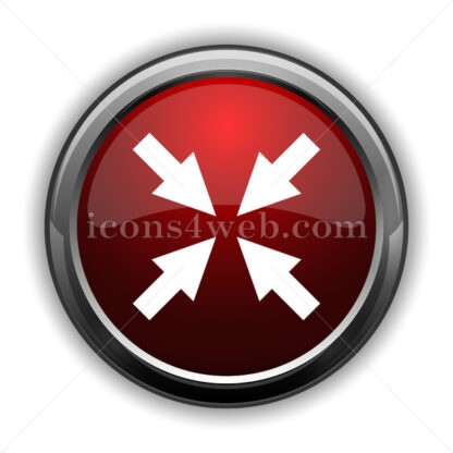 Exit full screen icon. Red glossy web icon with shadow - Icons for website