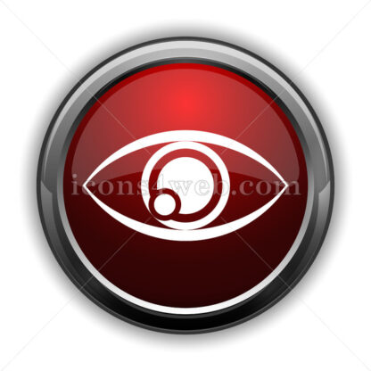 Eye icon. Red glossy web icon with shadow - Icons for website