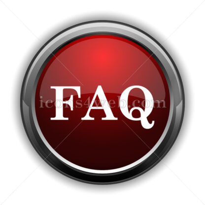 FAQ icon. Red glossy web icon with shadow - Icons for website