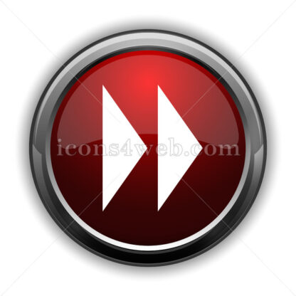 Fast forward sign icon. Red glossy web icon with shadow - Icons for website