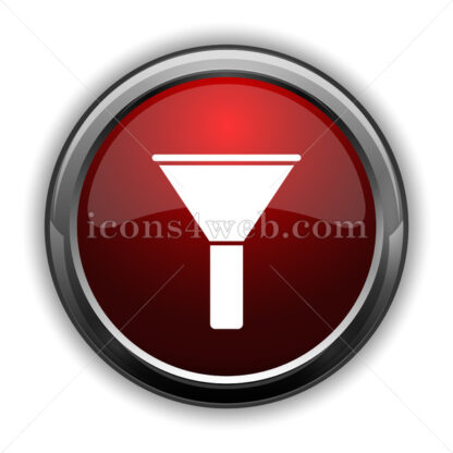 Filter icon. Red glossy web icon with shadow - Icons for website