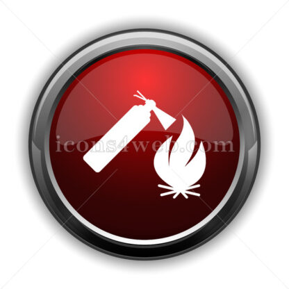 Fire extinguisher icon. Red glossy web icon with shadow - Icons for website
