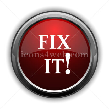 Fix it icon. Red glossy web icon with shadow - Icons for website