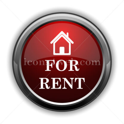 For rent icon. Red glossy web icon with shadow - Icons for website