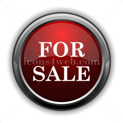 For sale icon. Red glossy web icon with shadow - Icons for website