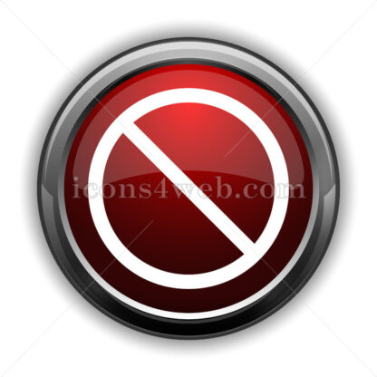 Forbidden icon. Red glossy web icon with shadow - Icons for website