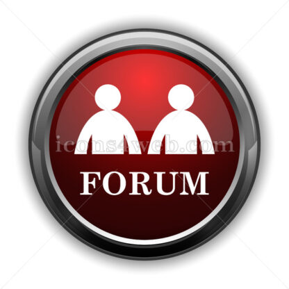 Forum icon. Red glossy web icon with shadow - Icons for website