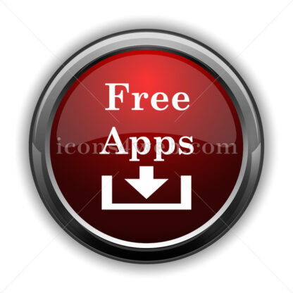 Free apps icon. Red glossy web icon with shadow - Icons for website