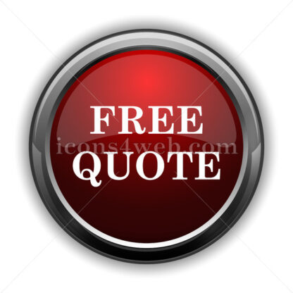Free quote icon. Red glossy web icon with shadow - Icons for website