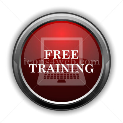 Free training icon. Red glossy web icon with shadow - Icons for website
