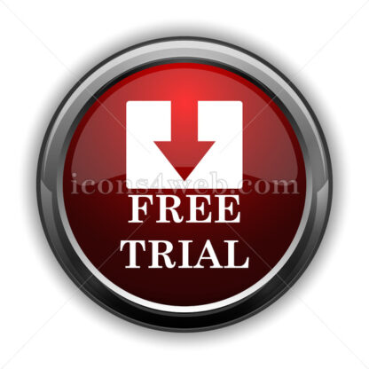 Free trial icon. Red glossy web icon with shadow - Icons for website