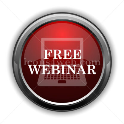 Free webinar icon. Red glossy web icon with shadow - Icons for website