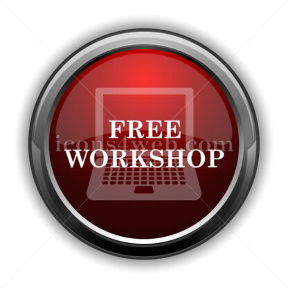 Free workshop icon. Red glossy web icon with shadow - Icons for website