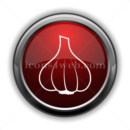 Garlic icon. Red glossy web icon with shadow - Website icons