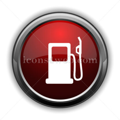 Gas pump icon. Red glossy web icon with shadow - Icons for website