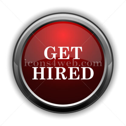 Get hired icon. Red glossy web icon with shadow - Icons for website