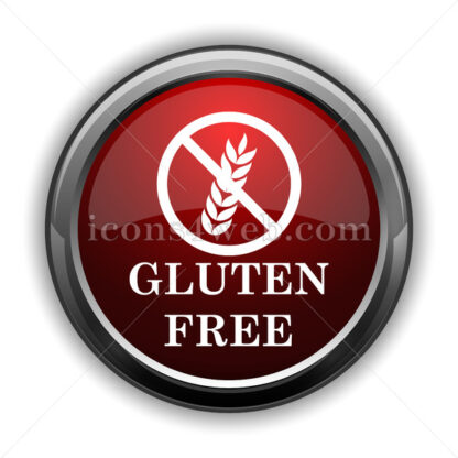 Gluten free icon. Red glossy web icon with shadow - Icons for website