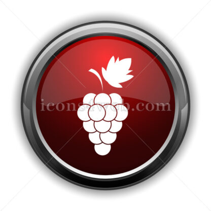 Grape icon. Red glossy web icon with shadow - Website icons