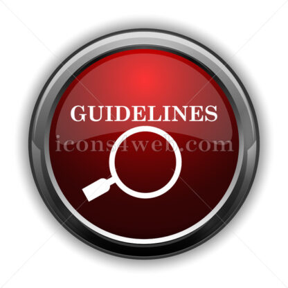 Guidelines icon. Red glossy web icon with shadow - Icons for website