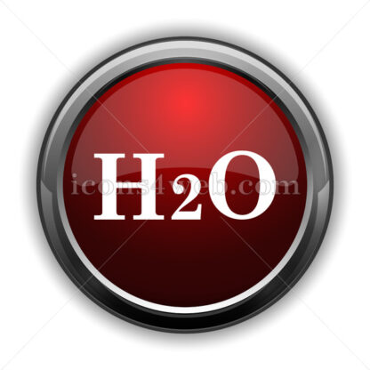 H2O icon. Red glossy web icon with shadow - Icons for website