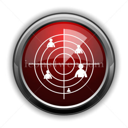 Headhunting icon. Red glossy web icon with shadow - Icons for website