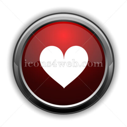 Heart icon. Red glossy web icon with shadow - Icons for website