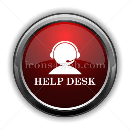 Helpdesk icon. Red glossy web icon with shadow - Icons for website