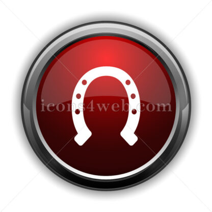 Horseshoe icon. Red glossy web icon with shadow - Icons for website
