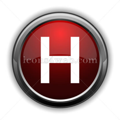 Hospital icon. Red glossy web icon with shadow - Icons for website