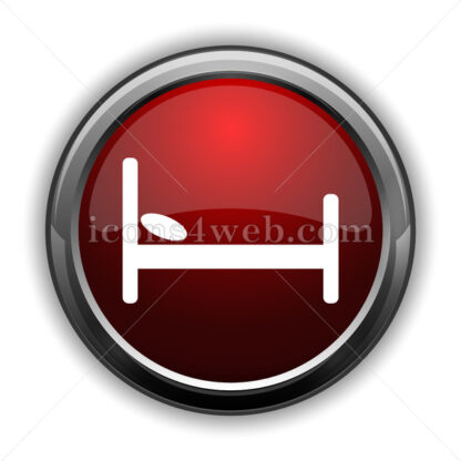Hotel icon. Red glossy web icon with shadow - Icons for website