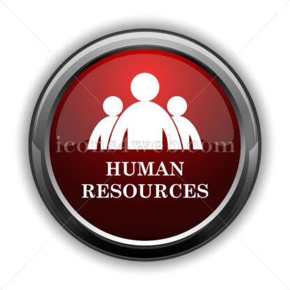 Human Resources icon. Red glossy web icon with shadow - Icons for website